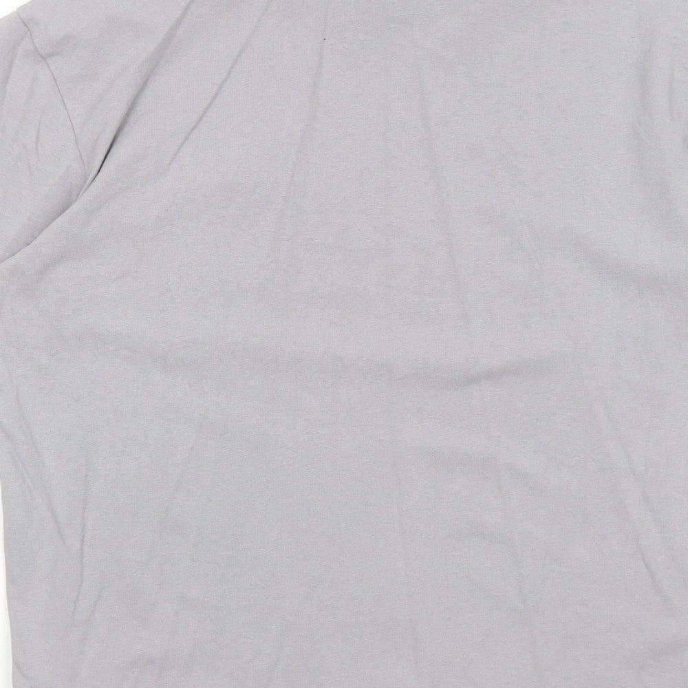 Wing Brand Mens Grey Viscose T-Shirt Size S Round Neck