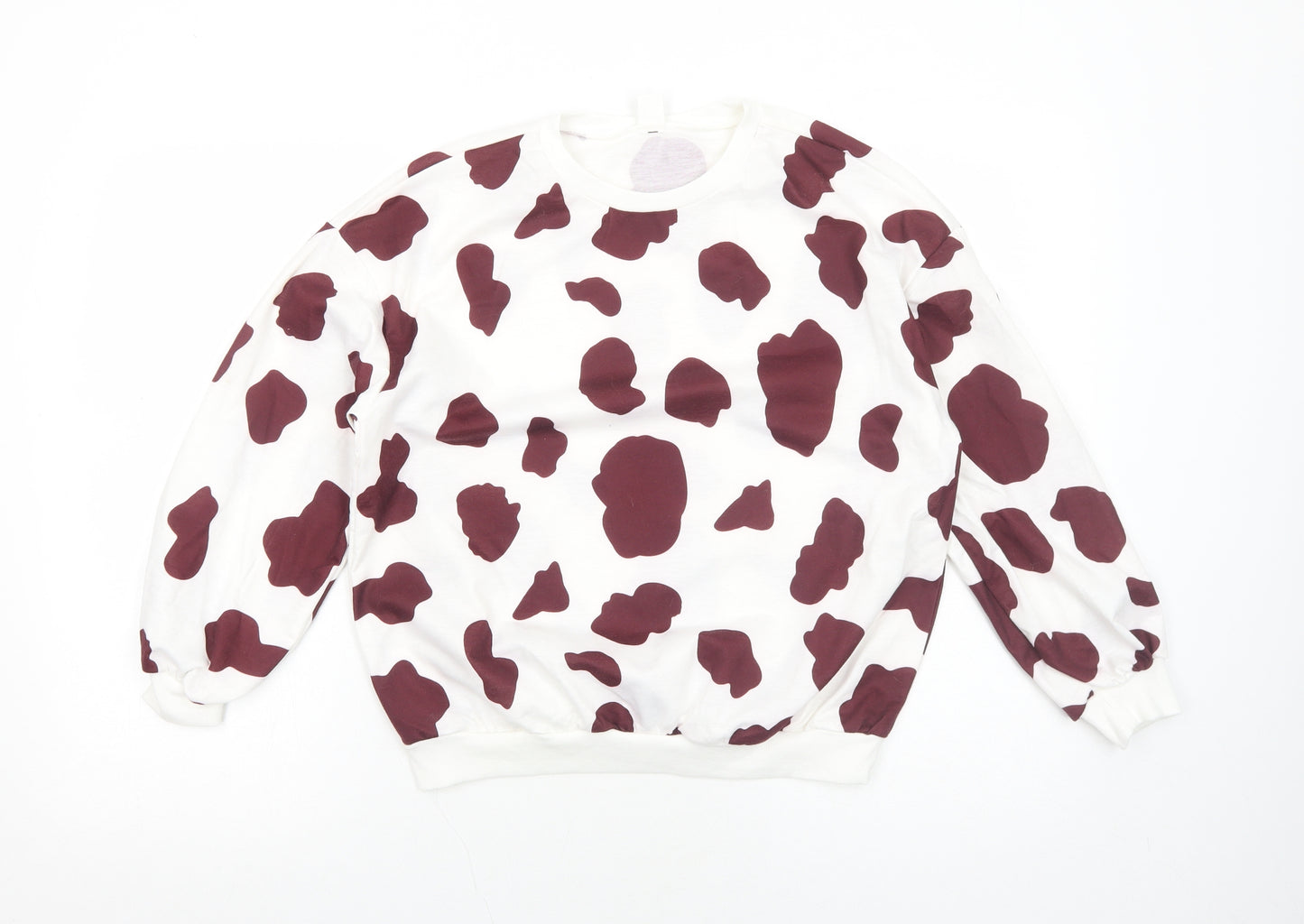 SheIn Girls White Animal Print Polyester Pullover Sweatshirt Size 11-12 Years Pullover - Cow Print