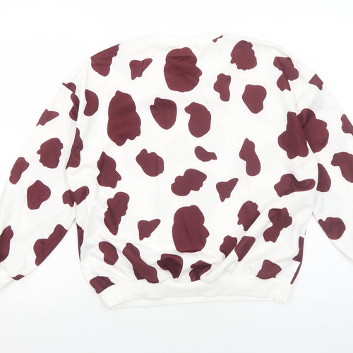 SheIn Girls White Animal Print Polyester Pullover Sweatshirt Size 11-12 Years Pullover - Cow Print