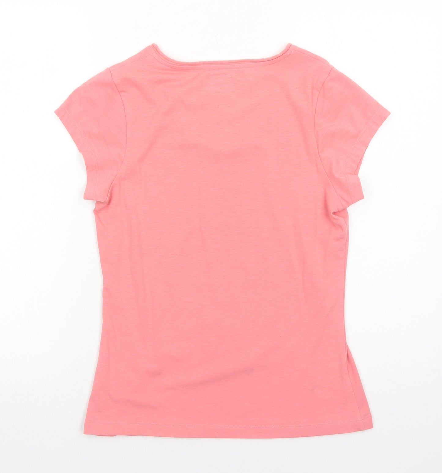 Sweet Dreams Womens Pink Polyester Basic T-Shirt Size 12 V-Neck