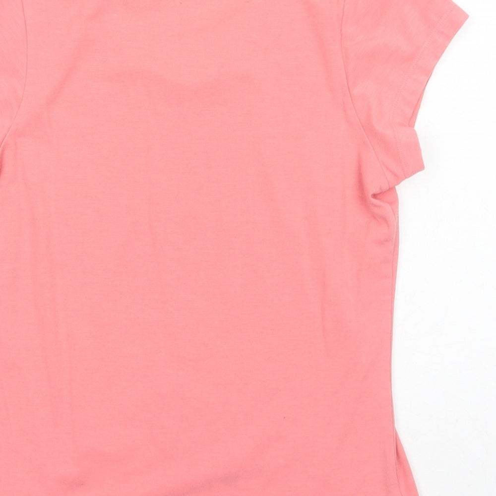 Sweet Dreams Womens Pink Polyester Basic T-Shirt Size 12 V-Neck