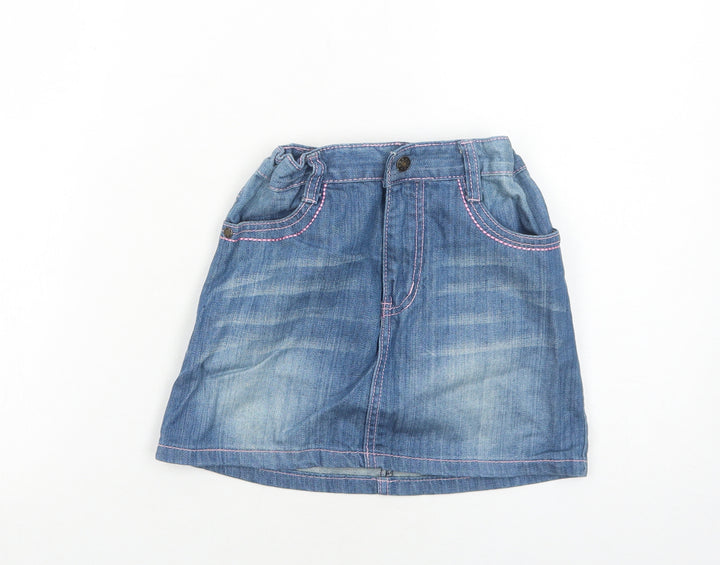 Marco&Lucy Girls Blue Cotton A-Line Skirt Size 9 Years Regular Zip