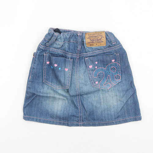 Marco&Lucy Girls Blue Cotton A-Line Skirt Size 9 Years Regular Zip
