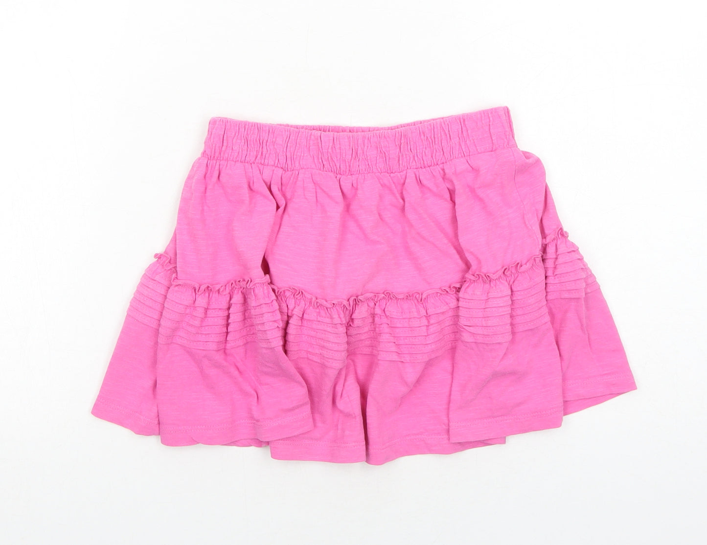 NEXT Girls Pink Cotton A-Line Skirt Size 7 Years Regular Pull On