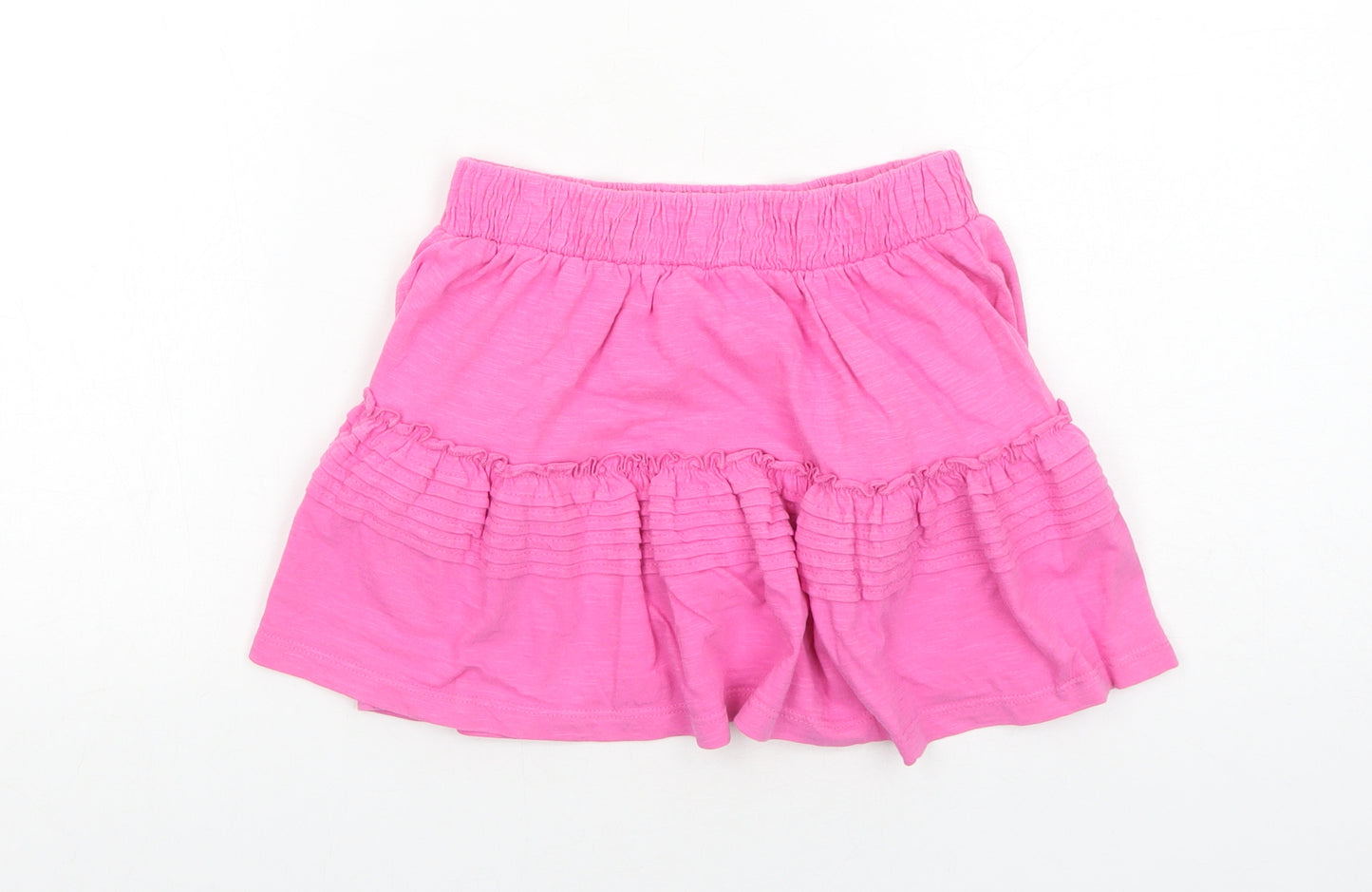 NEXT Girls Pink Cotton A-Line Skirt Size 7 Years Regular Pull On