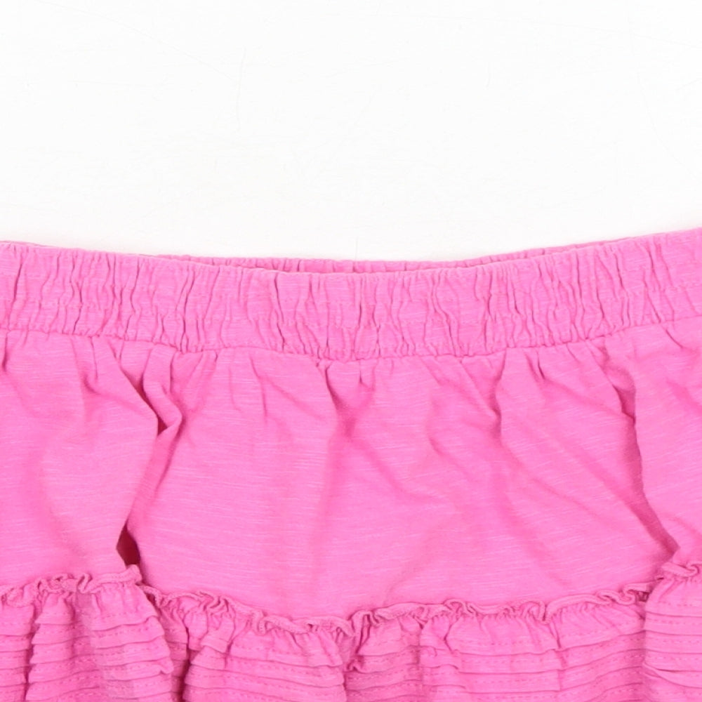 NEXT Girls Pink Cotton A-Line Skirt Size 7 Years Regular Pull On