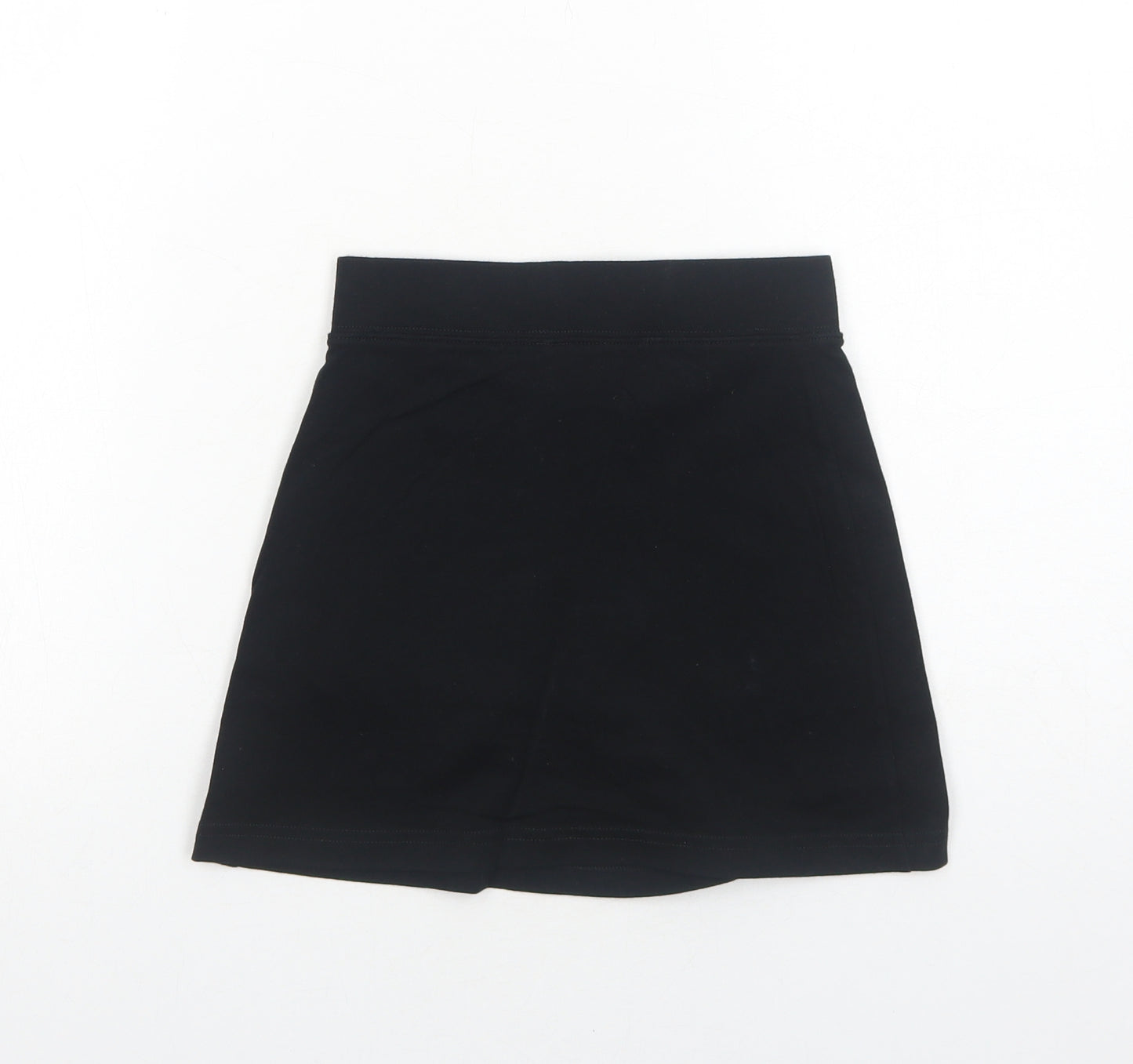 George Girls Black Cotton A-Line Skirt Size 7-8 Years Regular Pull On