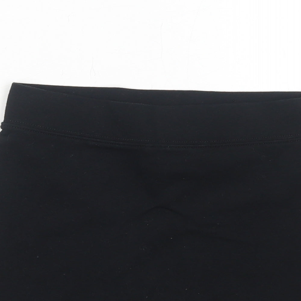 George Girls Black Cotton A-Line Skirt Size 7-8 Years Regular Pull On