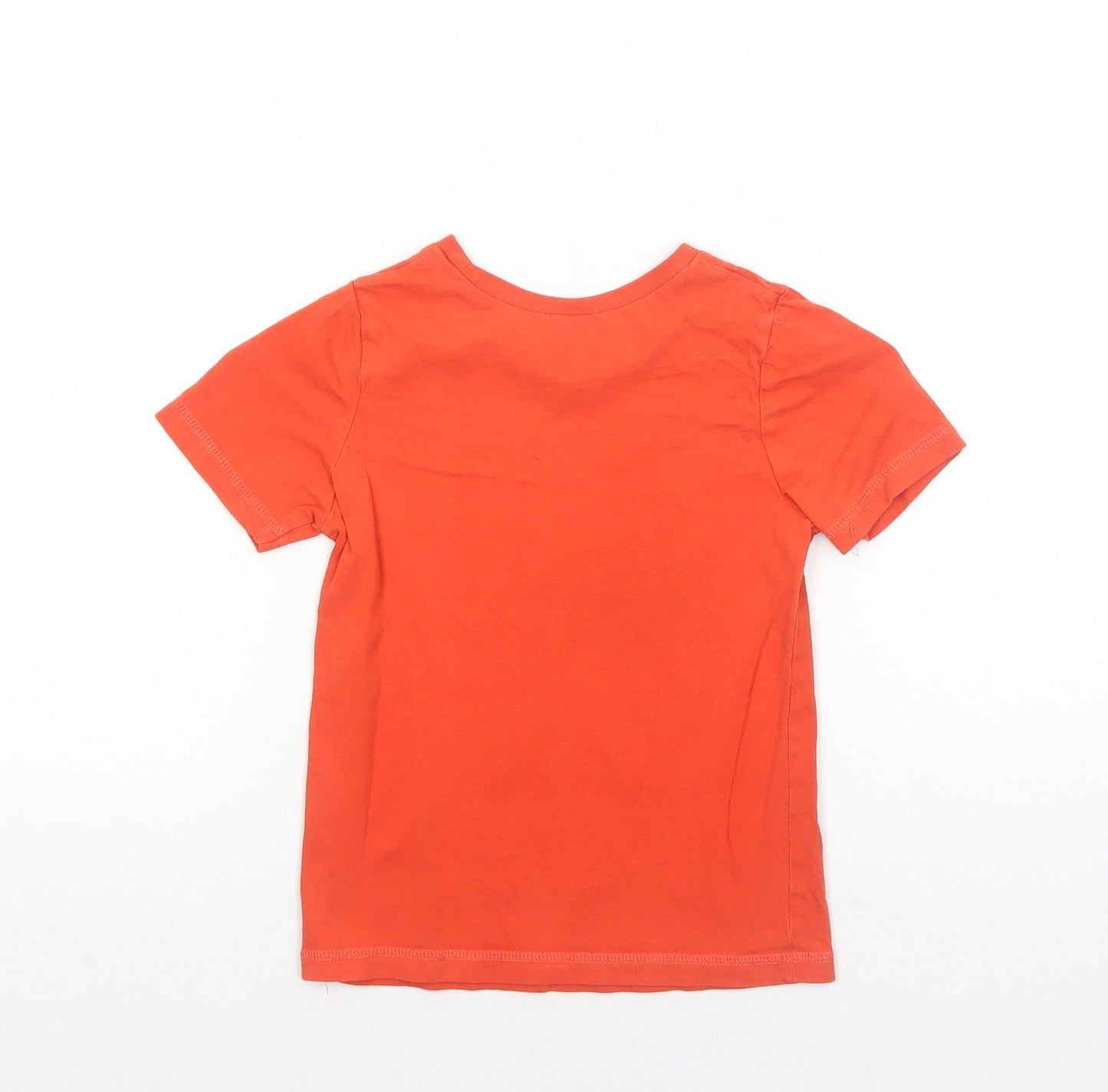 George Boys Orange Cotton Pullover T-Shirt Size 4-5 Years Round Neck Pullover - Football