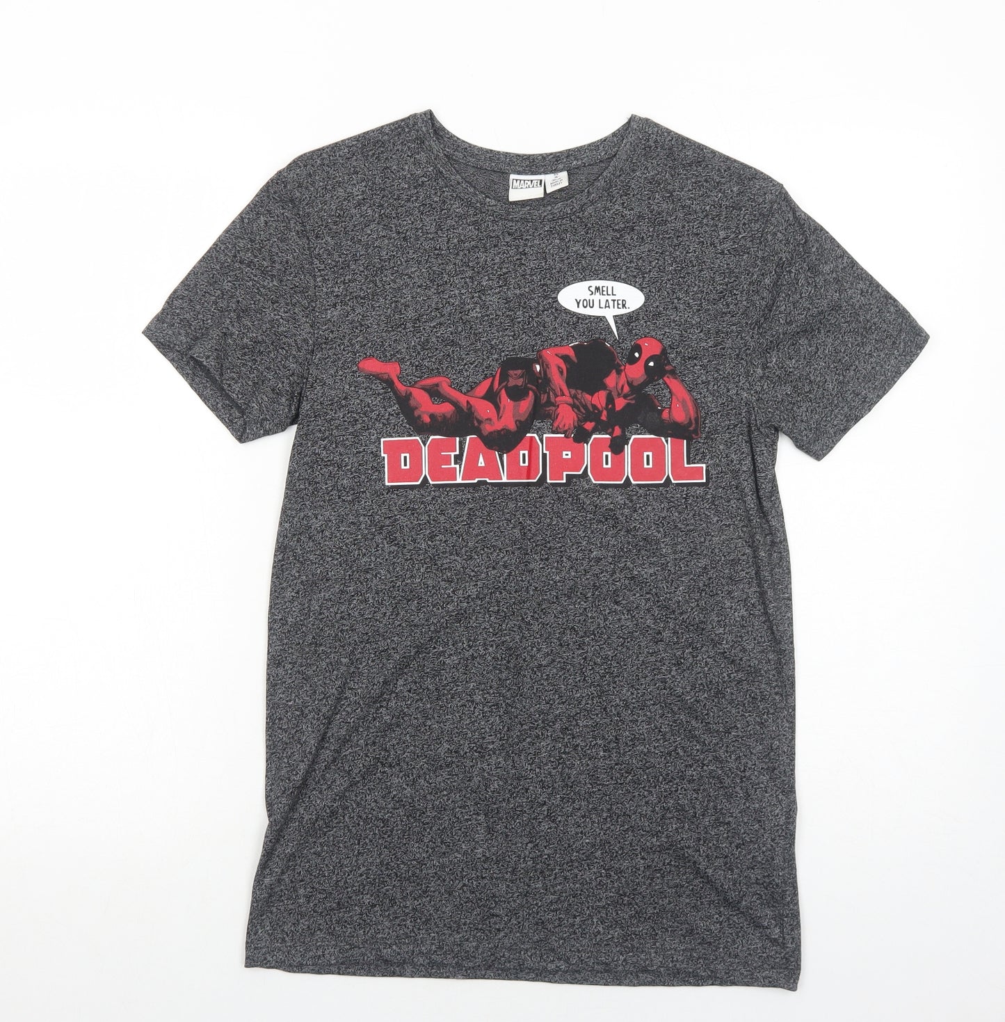 Primark Mens Grey Viscose T-Shirt Size XS Round Neck - Deadpool
