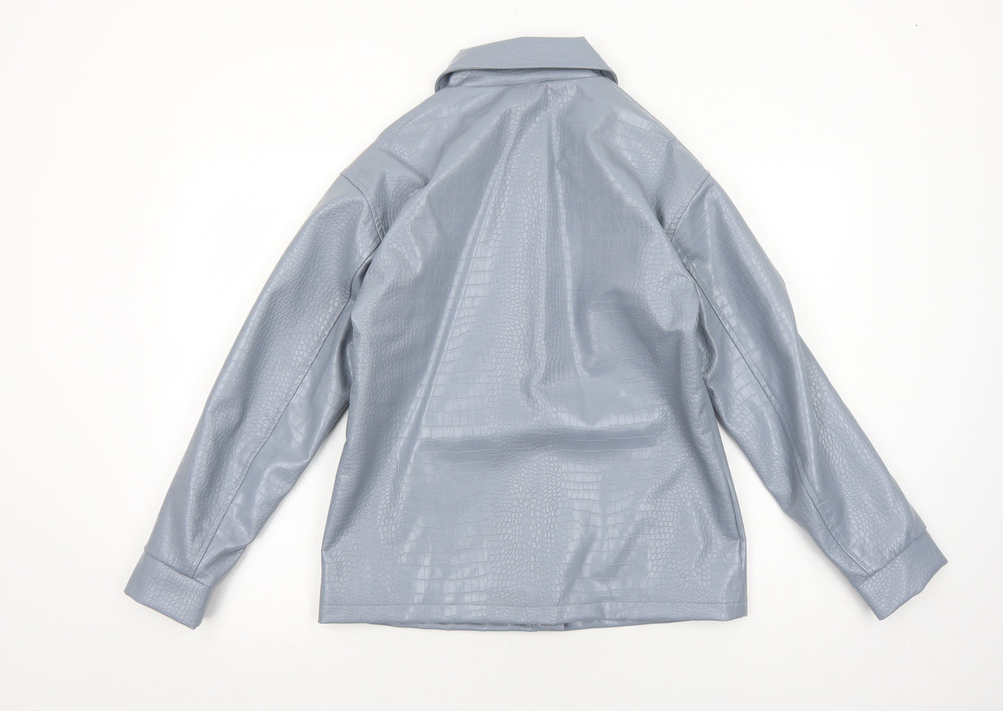 Primark Womens Grey Geometric Jacket Size XS Snap - Crocodile Print