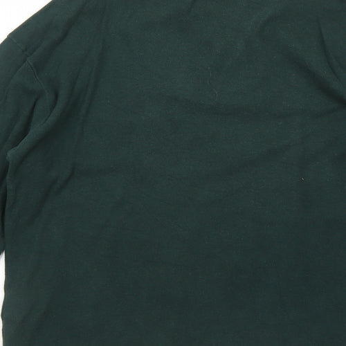 Hawkshead Mens Green Cotton Polo Size L Collared Button