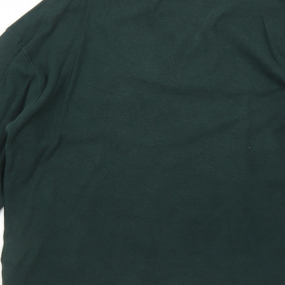 Hawkshead Mens Green Cotton Polo Size L Collared Button