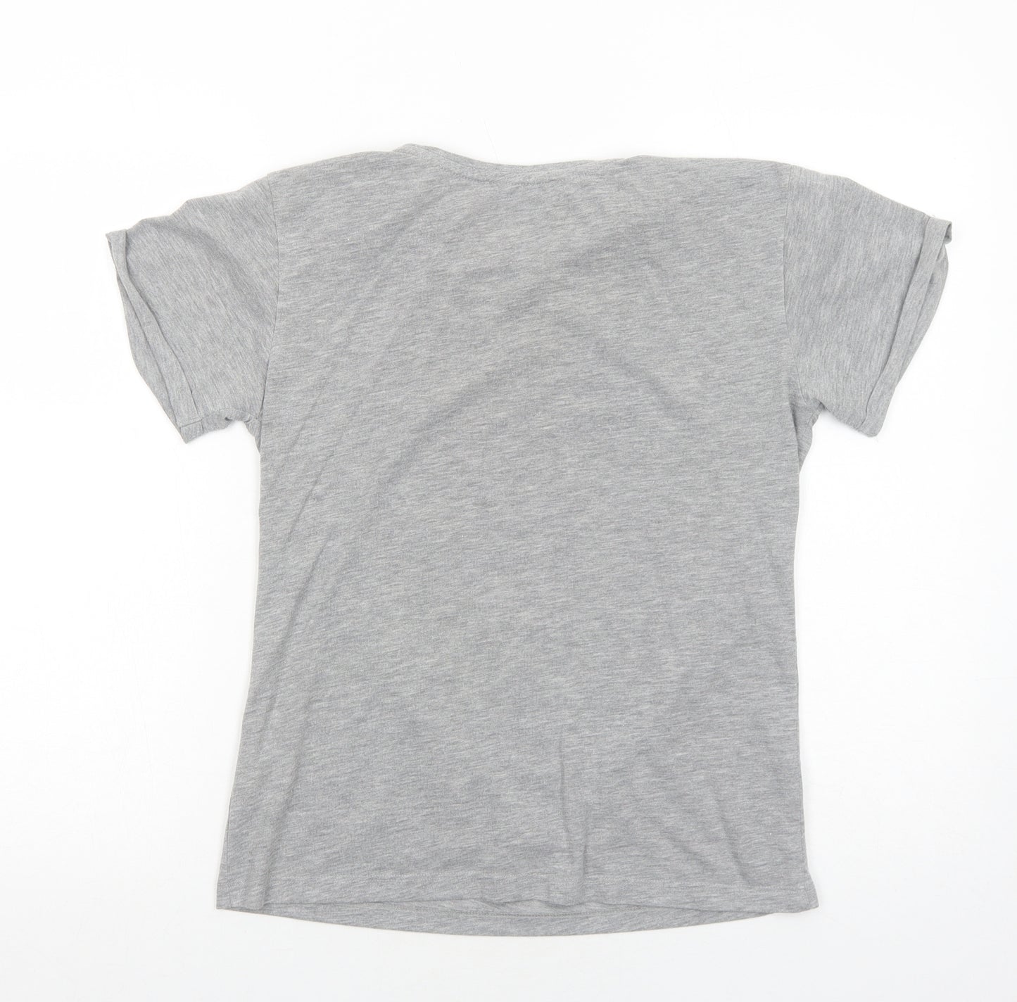 Atmosphere Womens Grey Polyester Basic T-Shirt Size 12 Crew Neck - Cat