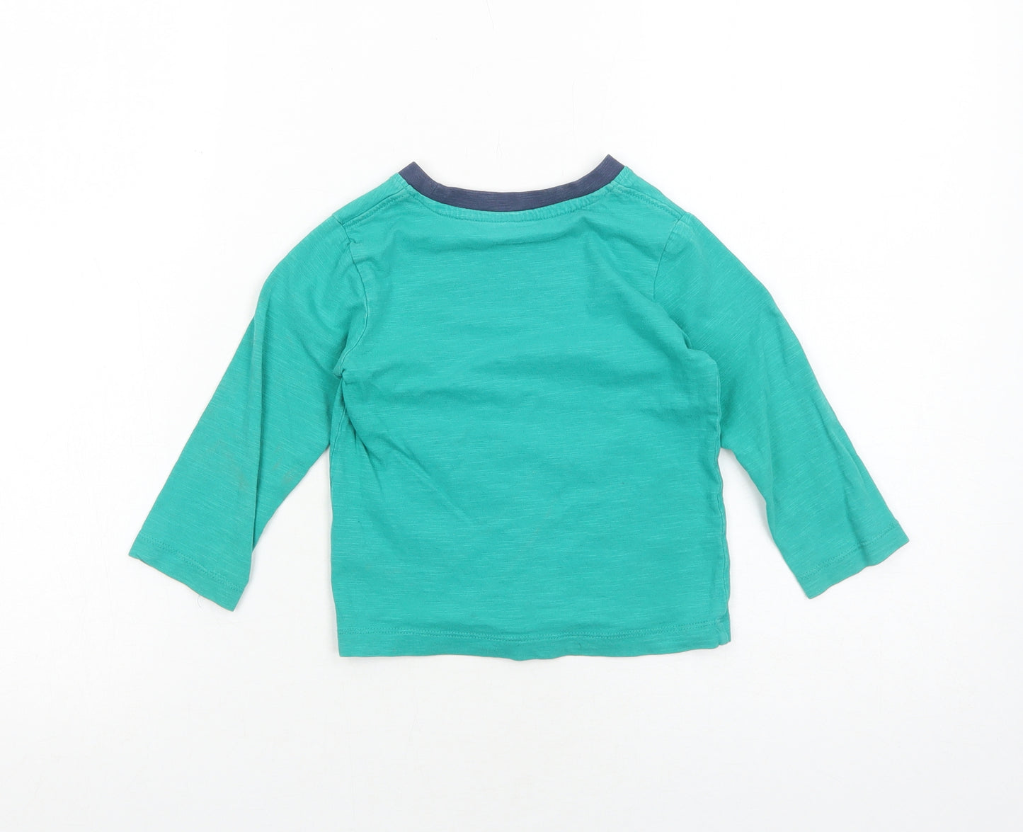 Matalan Boys Green Geometric Cotton Basic T-Shirt Size 18-24 Months Round Neck Pullover - Ready Steady Go