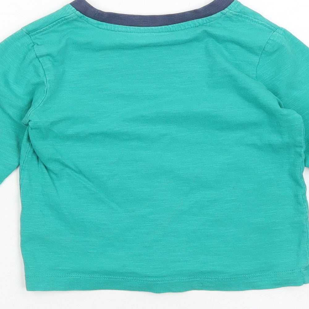 Matalan Boys Green Geometric Cotton Basic T-Shirt Size 18-24 Months Round Neck Pullover - Ready Steady Go