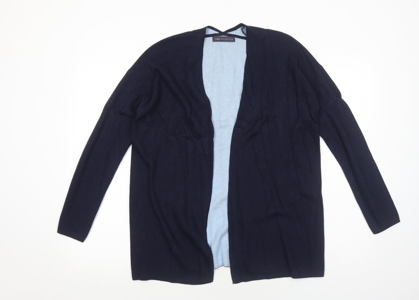 Marks and Spencer Womens Blue V-Neck Polyamide Cardigan Jumper Size 10