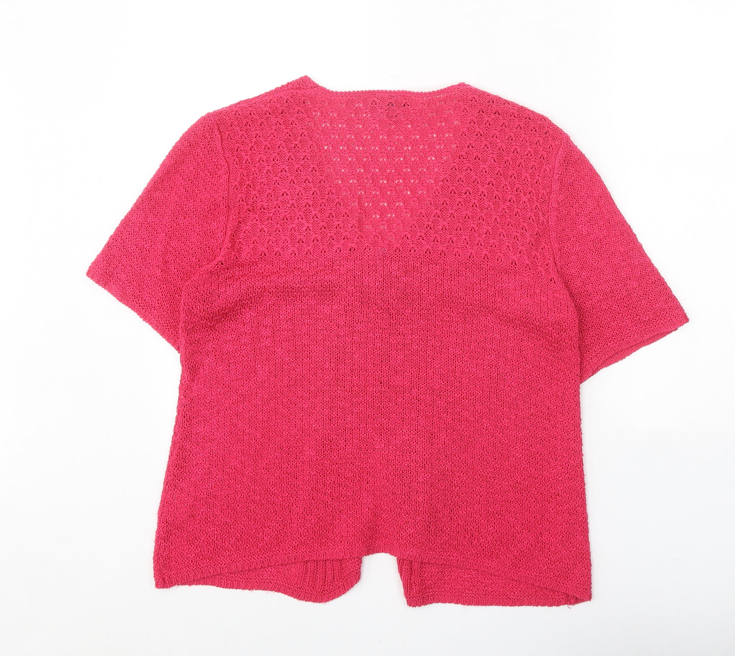 CASAMIA Womens Pink V-Neck Acrylic Cardigan Jumper Size M