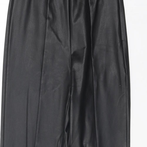Preworn Womens Black Polyester Trousers Size S Regular Zip