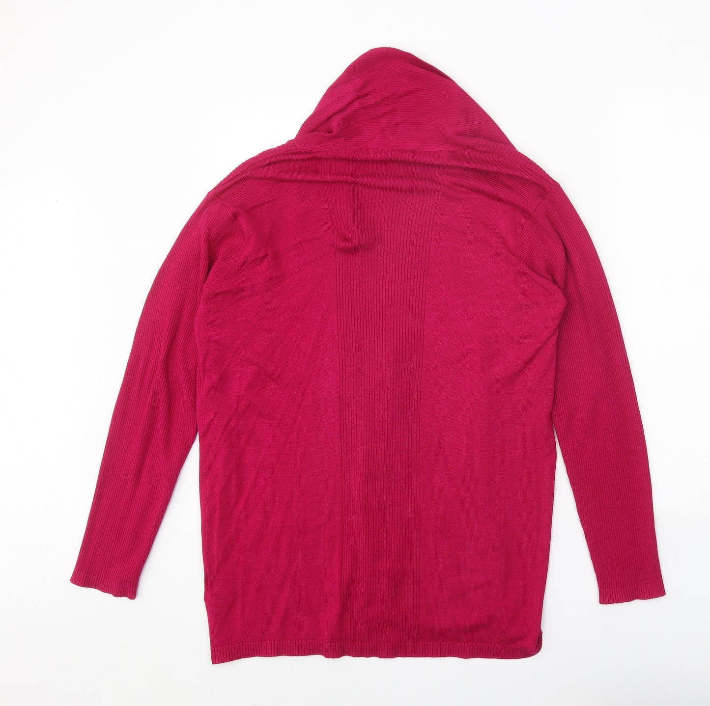 EWM Womens Pink Collared Viscose Cardigan Jumper Size 14