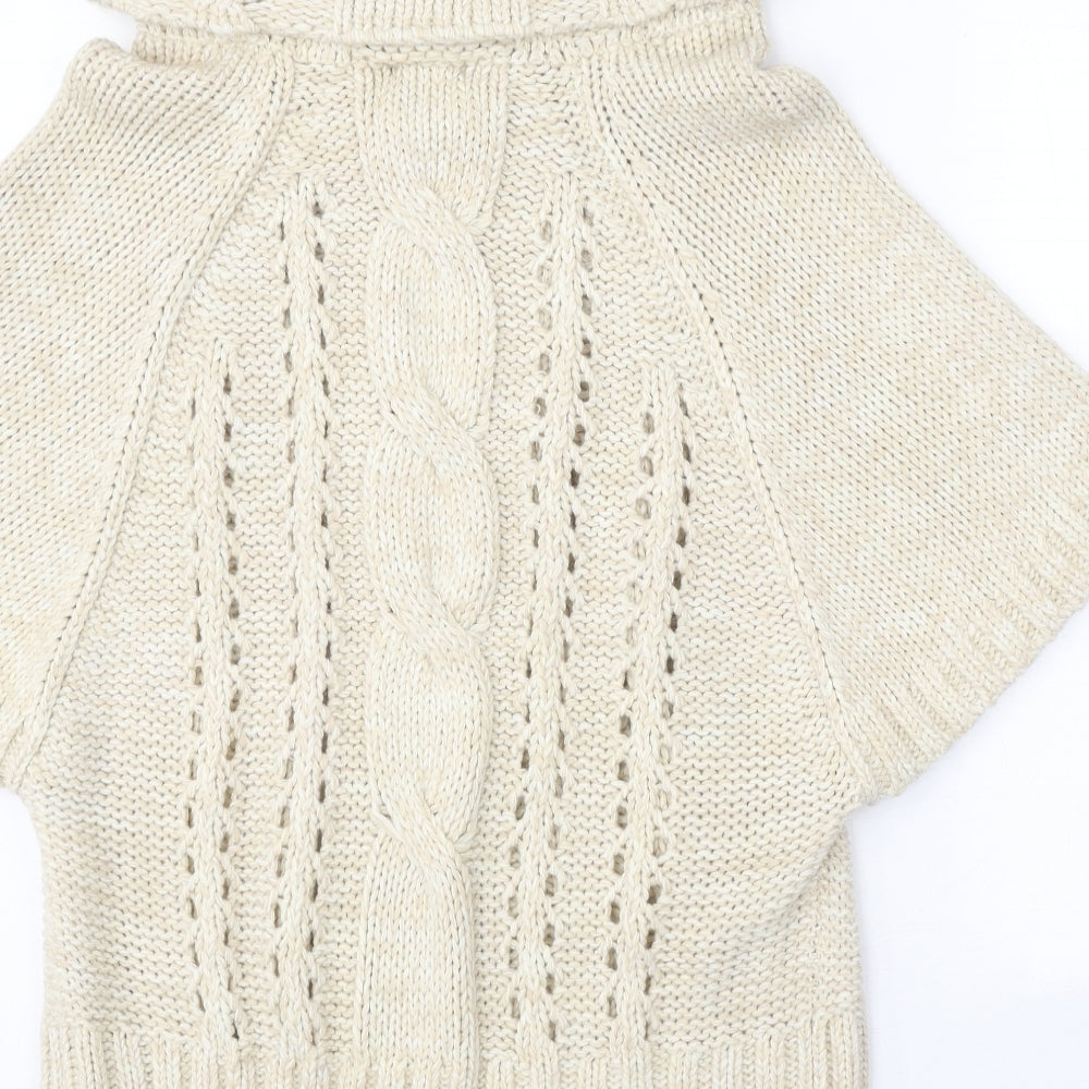 M&Co Womens Beige Roll Neck Acrylic Pullover Jumper Size L