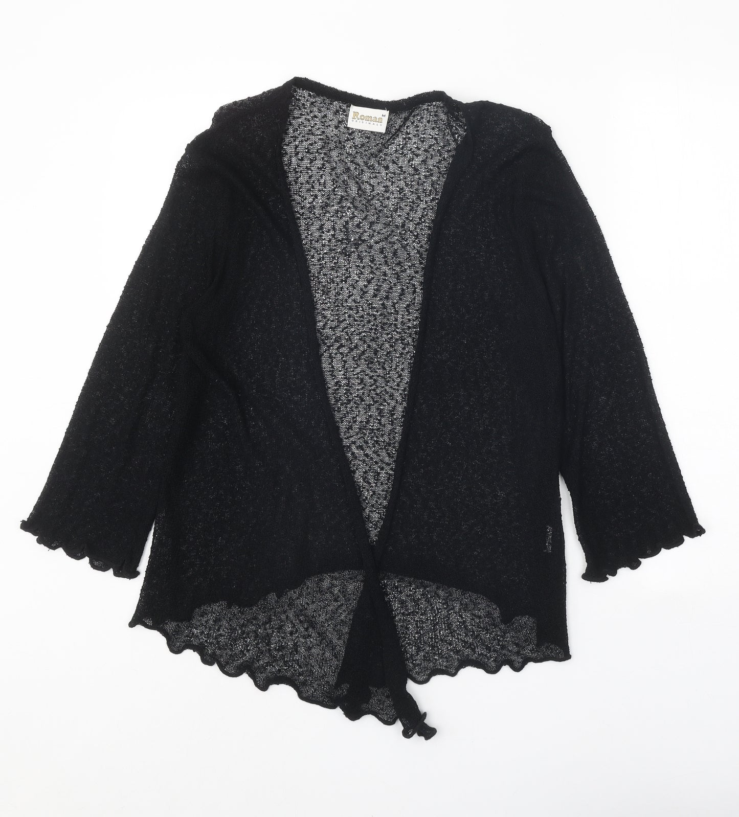 Roman Originals Womens Black V-Neck Acrylic Cardigan Jumper Size M