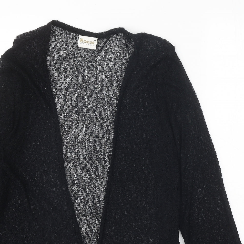 Roman Originals Womens Black V-Neck Acrylic Cardigan Jumper Size M