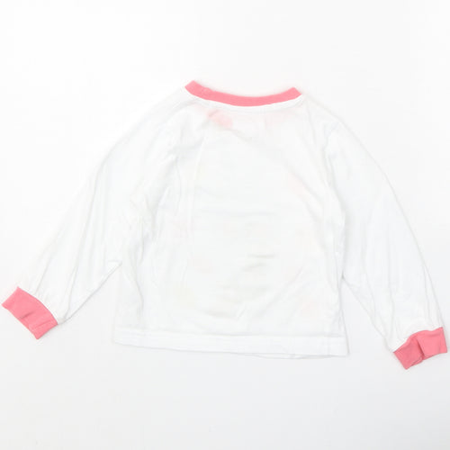 Easter Girls White 100% Cotton Basic T-Shirt Size 2-3 Years Round Neck Pullover - Easter Bunny