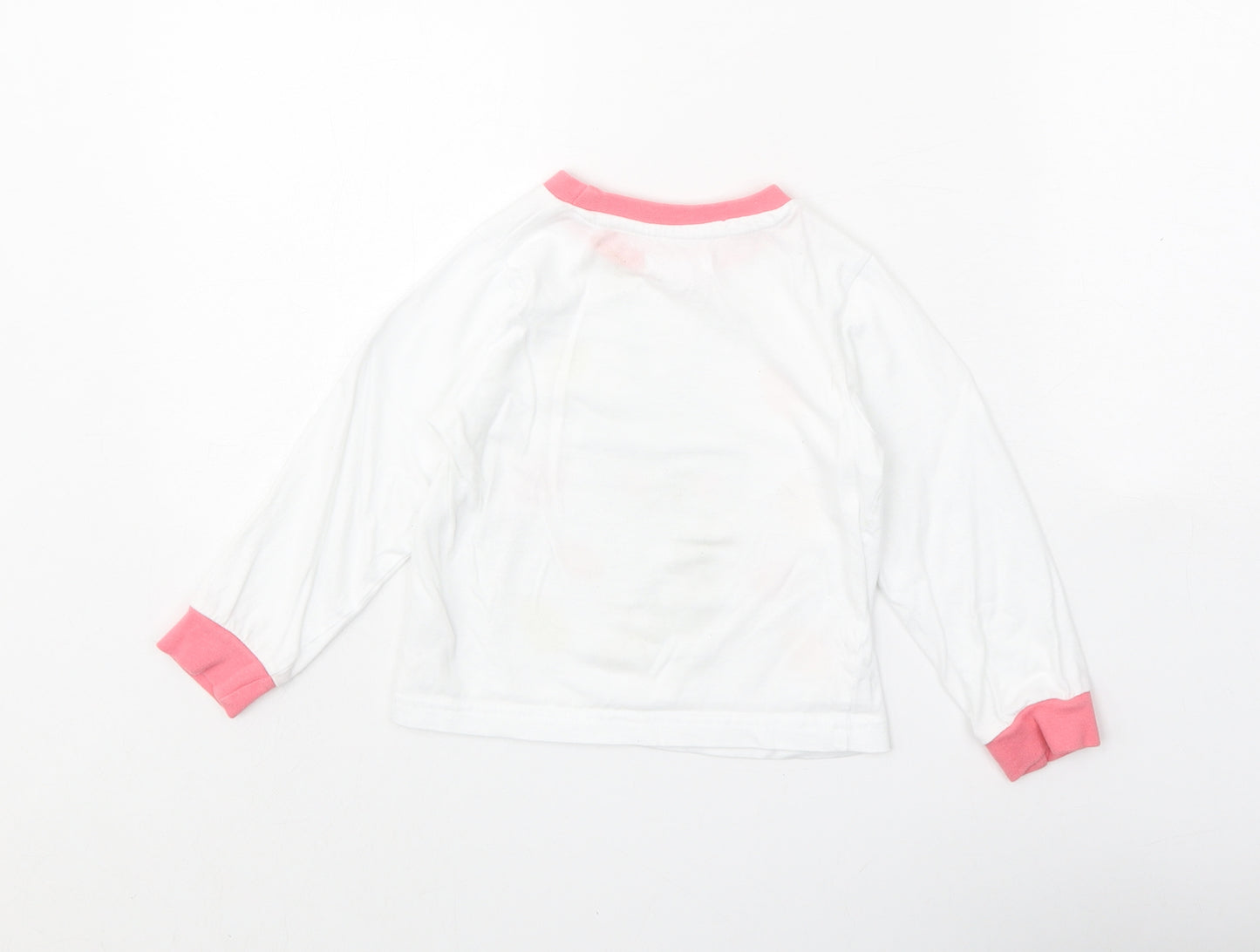 Easter Girls White 100% Cotton Basic T-Shirt Size 2-3 Years Round Neck Pullover - Easter Bunny