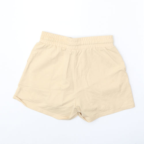Flo Mode Womens Beige Camel Sweat Shorts Size S Regular Tie