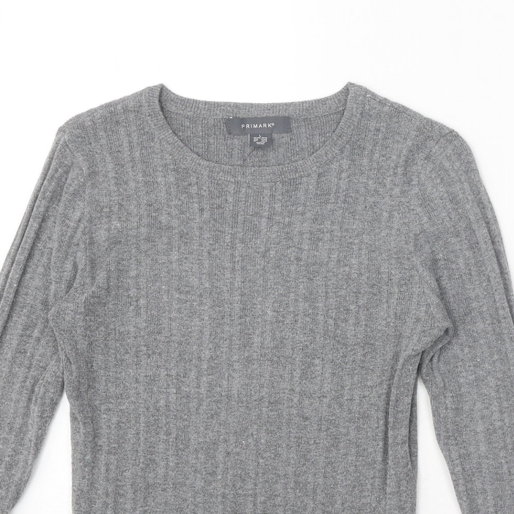 Primark Womens Grey Boat Neck Polyester Pullover Jumper Size 14