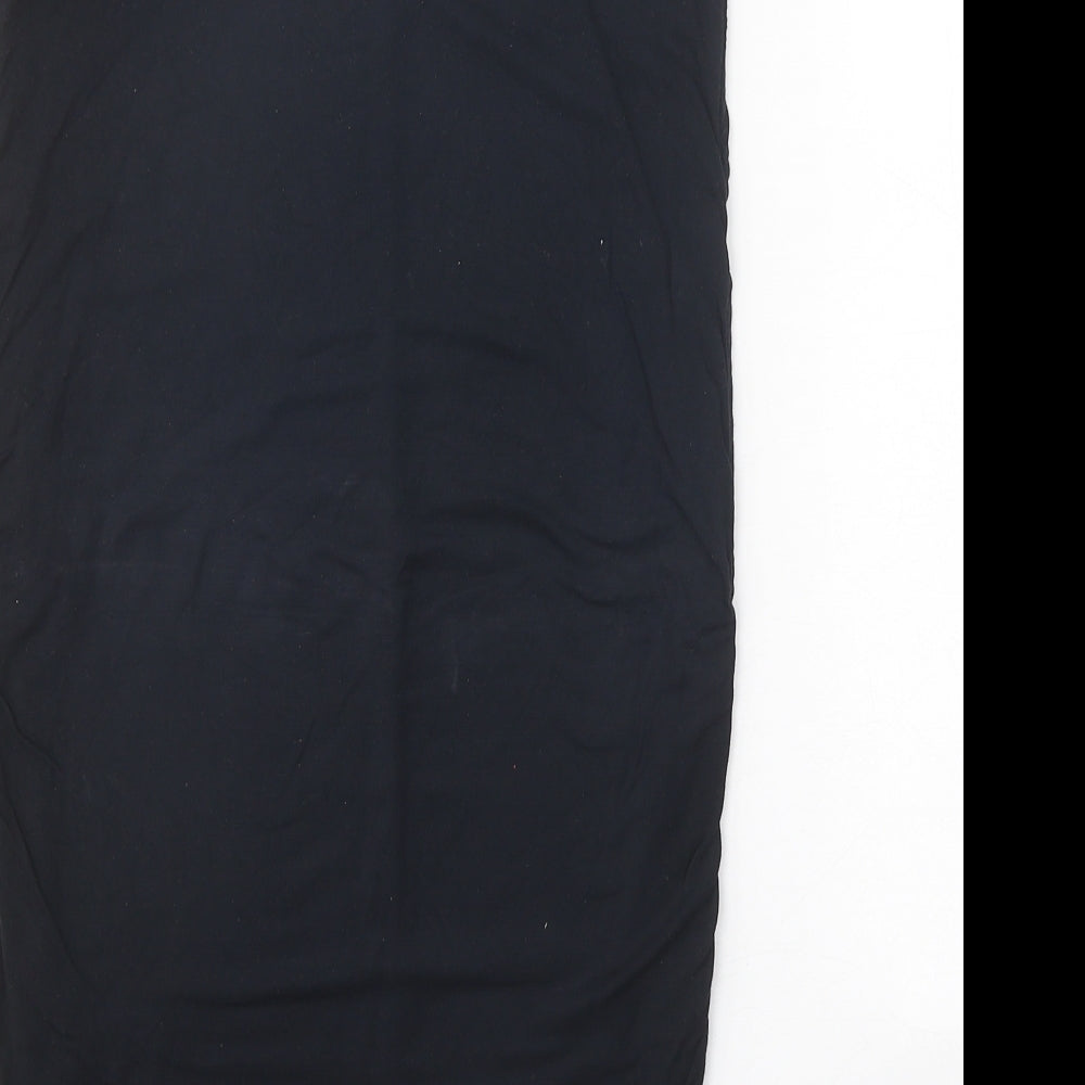 Topshop Womens Black Polyester Straight & Pencil Skirt Size 12