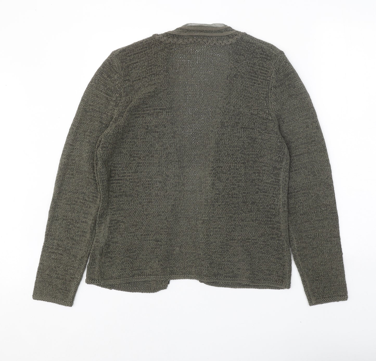 Gerry Weber Womens Green V-Neck Acrylic Cardigan Jumper Size 14