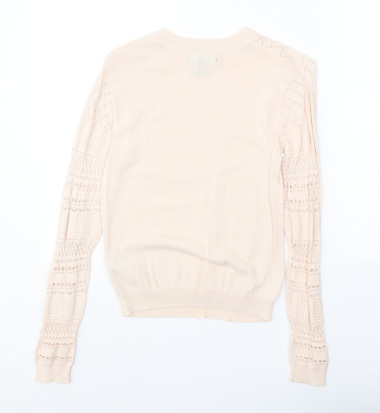 New Look Womens Beige Round Neck Viscose Pullover Jumper Size 6