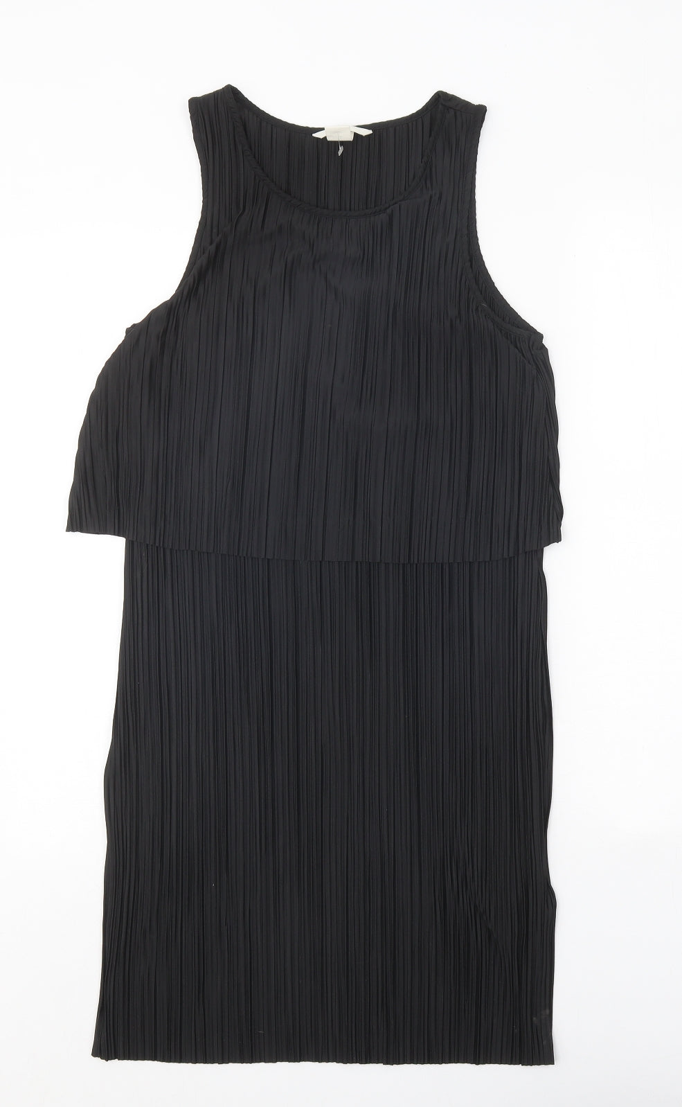 H&M Womens Black Polyester Tank Dress Size S Round Neck Pullover