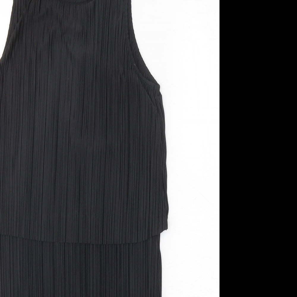 H&M Womens Black Polyester Tank Dress Size S Round Neck Pullover