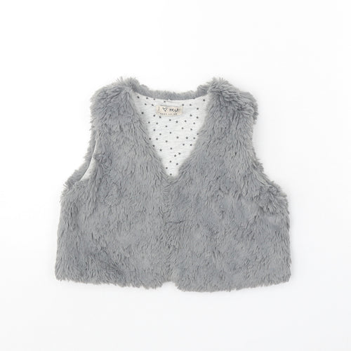 NEXT Girls Grey V-Neck Polyester Cardigan Jumper Size 4-5 Years Pullover