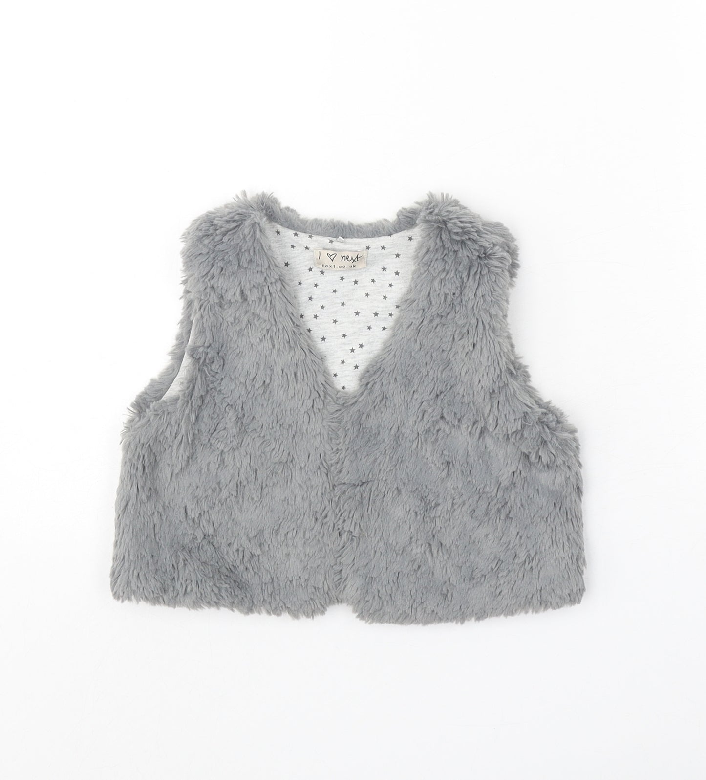 NEXT Girls Grey V-Neck Polyester Cardigan Jumper Size 4-5 Years Pullover