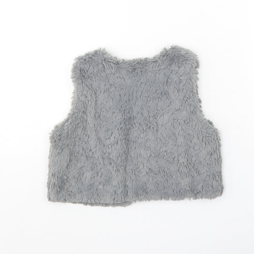 NEXT Girls Grey V-Neck Polyester Cardigan Jumper Size 4-5 Years Pullover