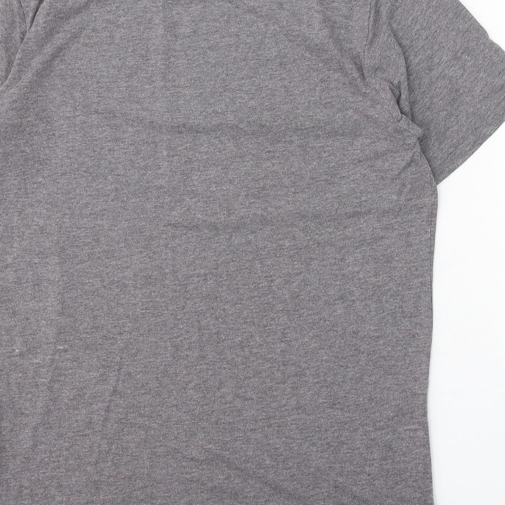 River Island Womens Grey Floral Polyester Basic T-Shirt Size 8 Round Neck - Increible