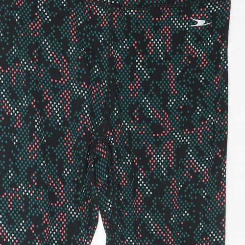 Crane Womens Green Geometric Polyester Compression Leggings Size 16 Regular Pullover