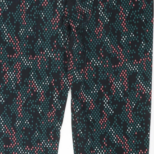 Crane Womens Green Geometric Polyester Compression Leggings Size 16 Regular Pullover