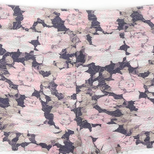George Womens Pink Floral Polyester Sweat Shorts Size 8 Regular Pull On