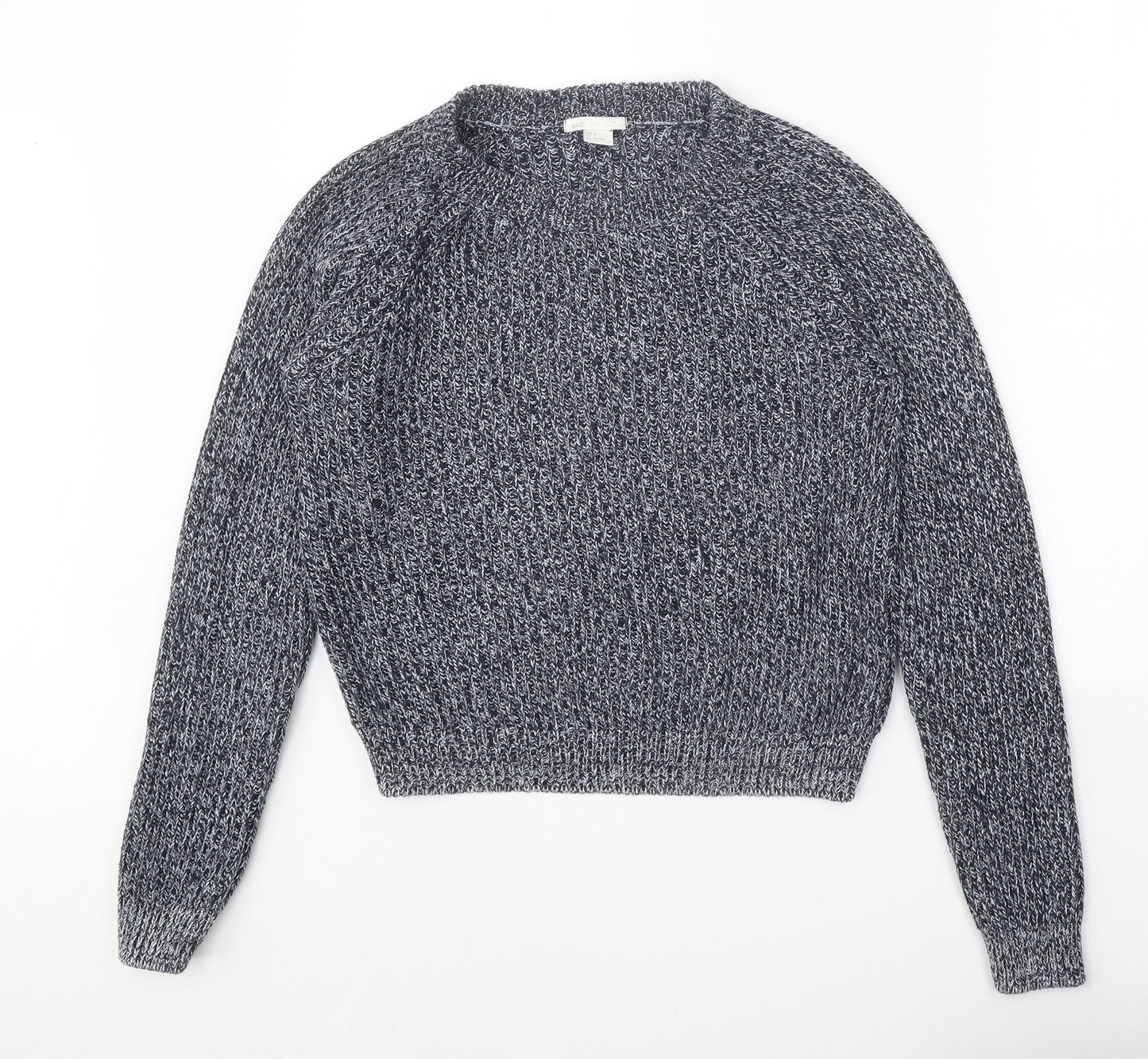 H&M Womens Grey Round Neck Cotton Pullover Jumper Size M