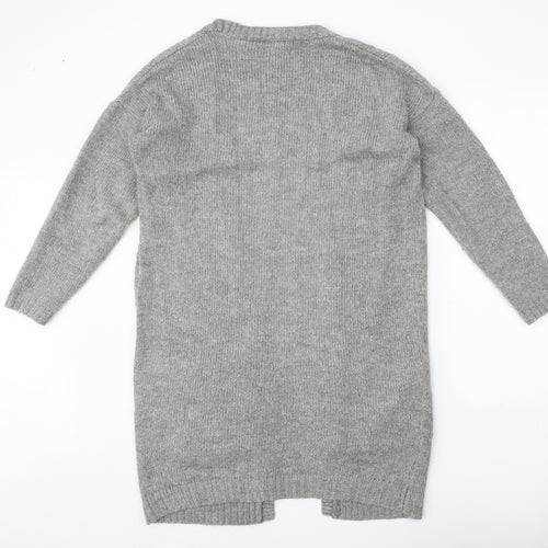 George Womens Grey V-Neck Acetate Cardigan Jumper Size S