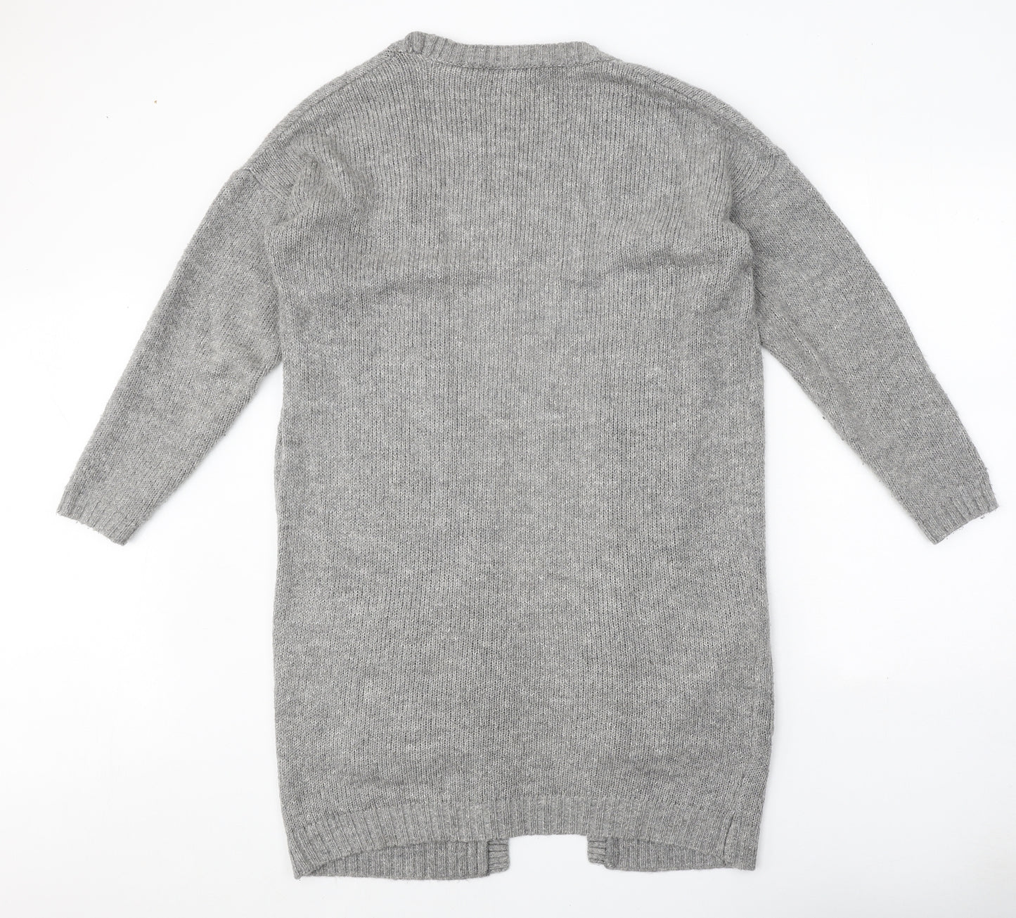 George Womens Grey V-Neck Acetate Cardigan Jumper Size S
