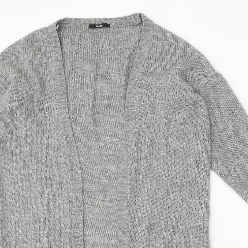 George Womens Grey V-Neck Acetate Cardigan Jumper Size S