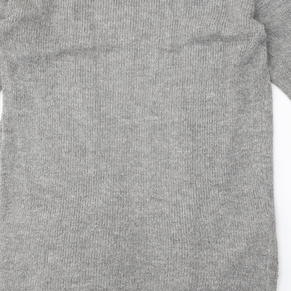 George Womens Grey V-Neck Acetate Cardigan Jumper Size S