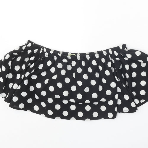 Love & Other Things Womens Black Polka Dot Polyester Camisole Blouse Size S Boat Neck