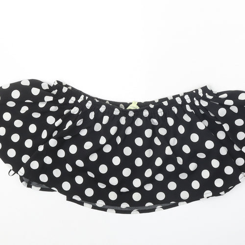 Love & Other Things Womens Black Polka Dot Polyester Camisole Blouse Size S Boat Neck